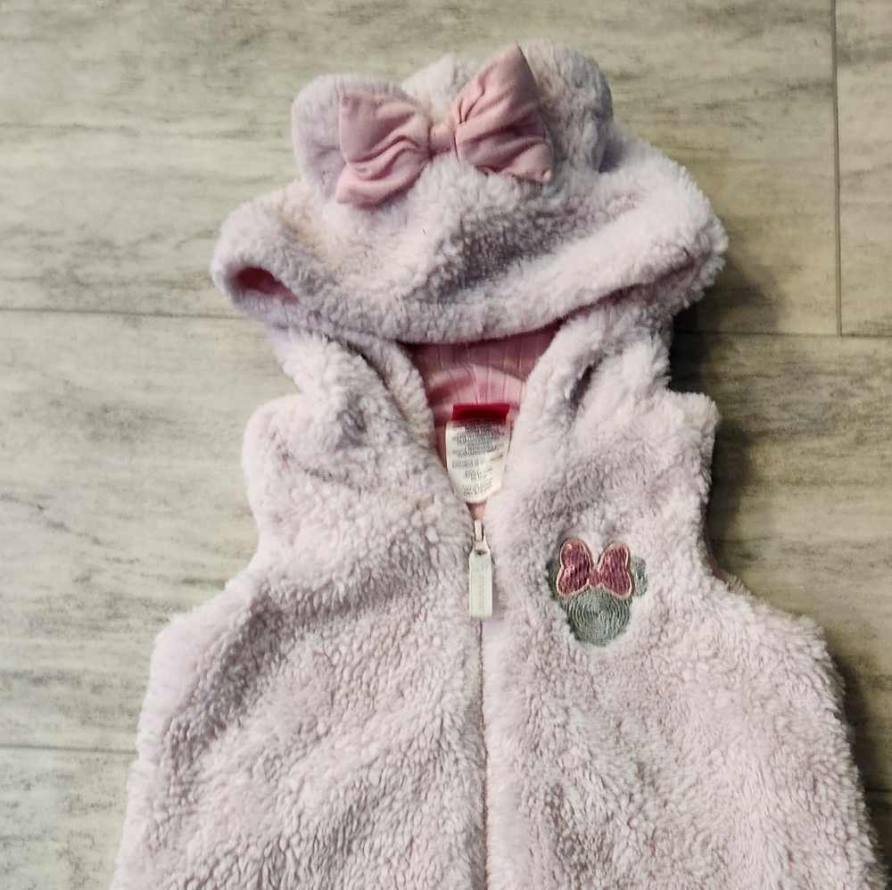 Disney Junior Minnie Cozy Kids Fleece Vest with Bow Accent